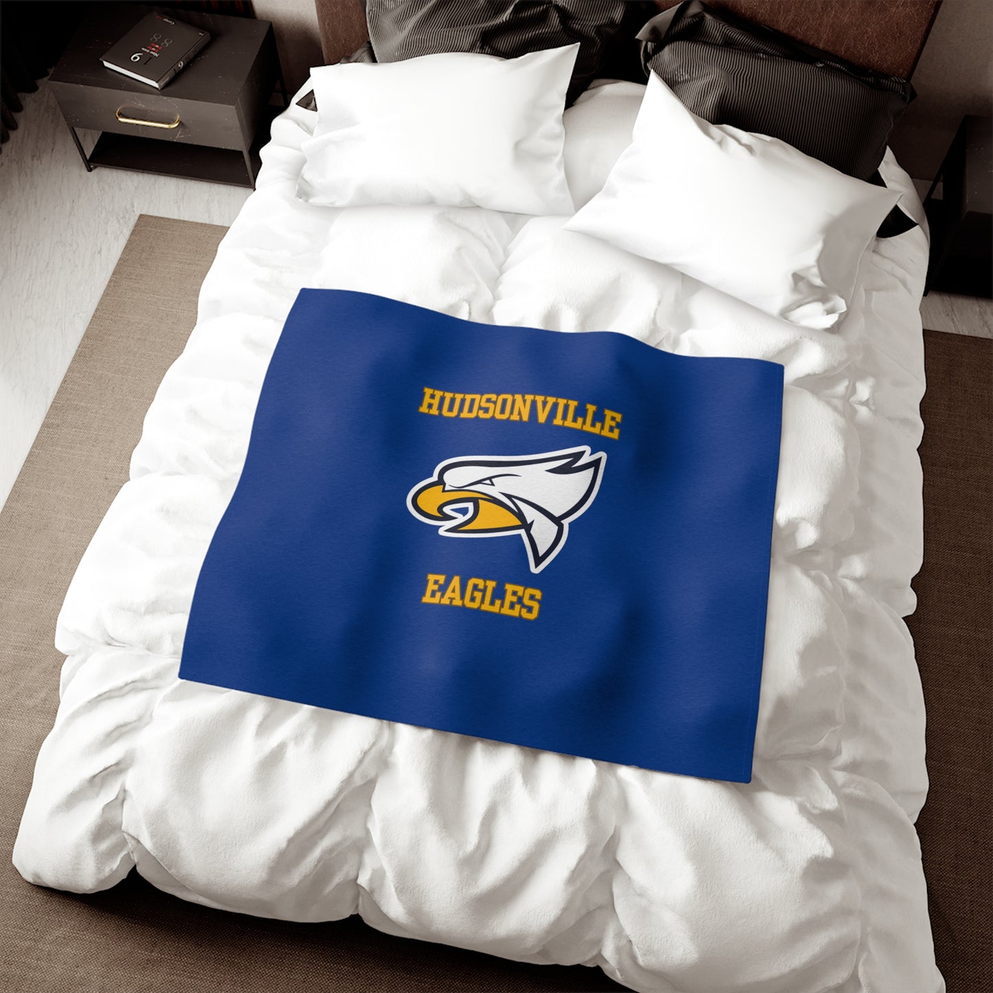 Hudsonville Eagles Blue Sweatshirt Blanket