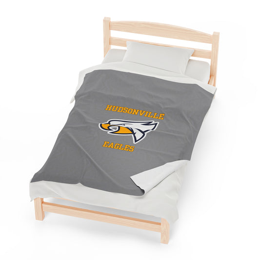 Hudsonville Eagles Gray Plush Blanket