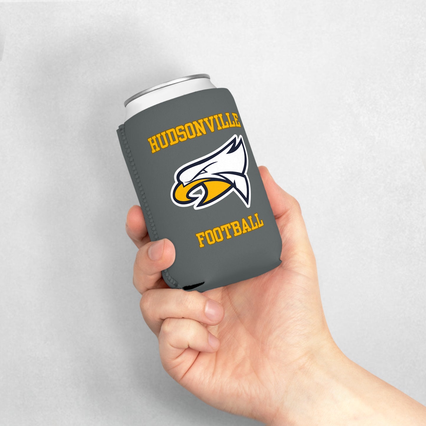 Hudsonville Football Gray Can Cooler Sleeve