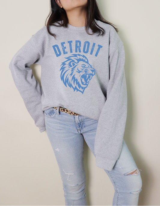 Detroit Lions Head Crewneck Sweetshirt