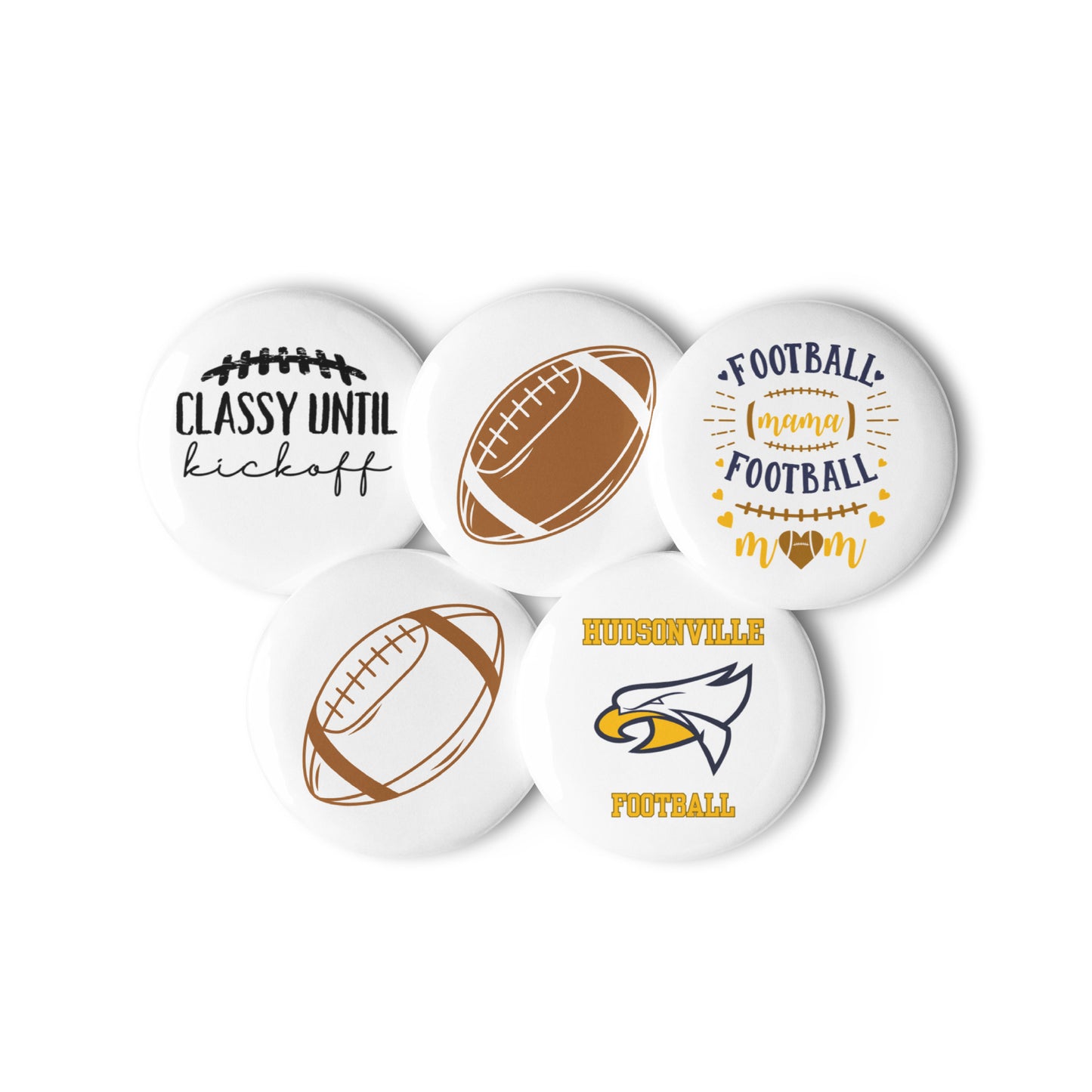 Hudsonville Football Set of pin buttons