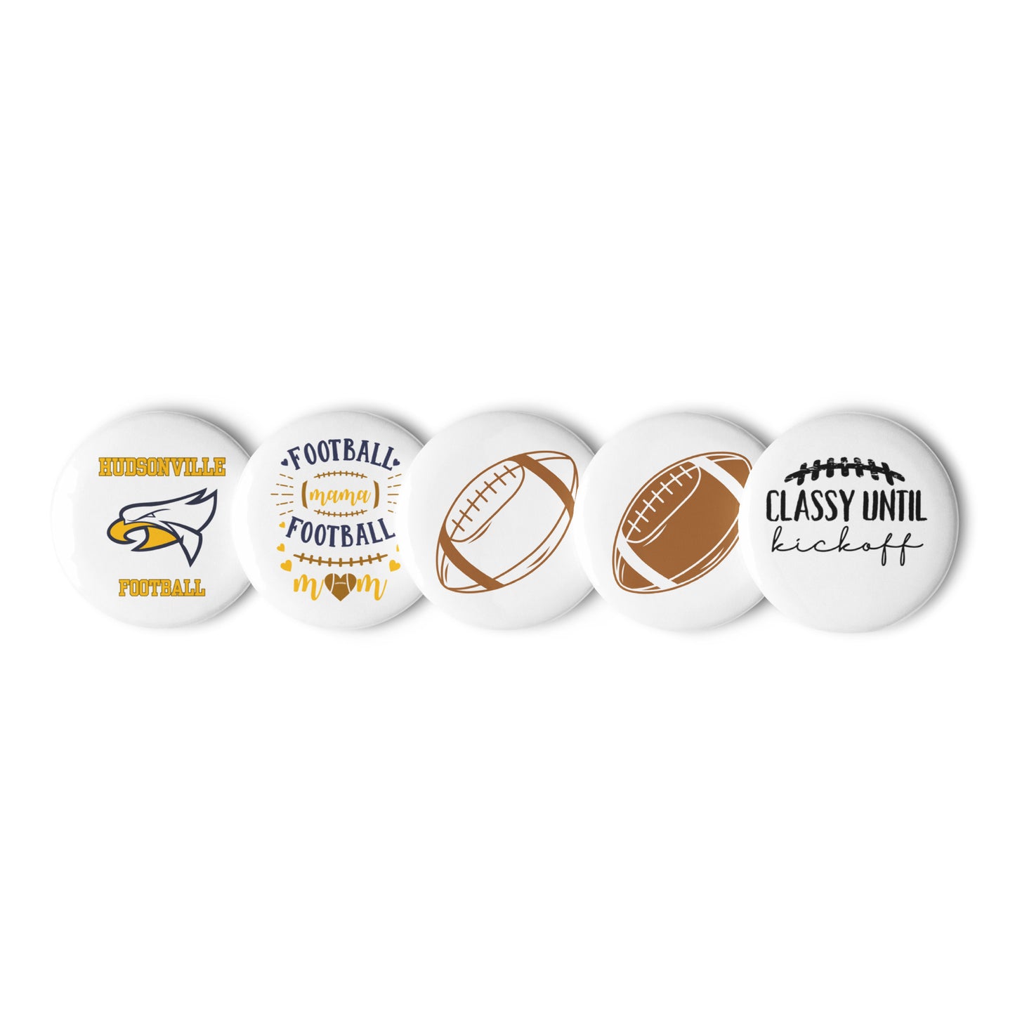 Hudsonville Football Set of pin buttons