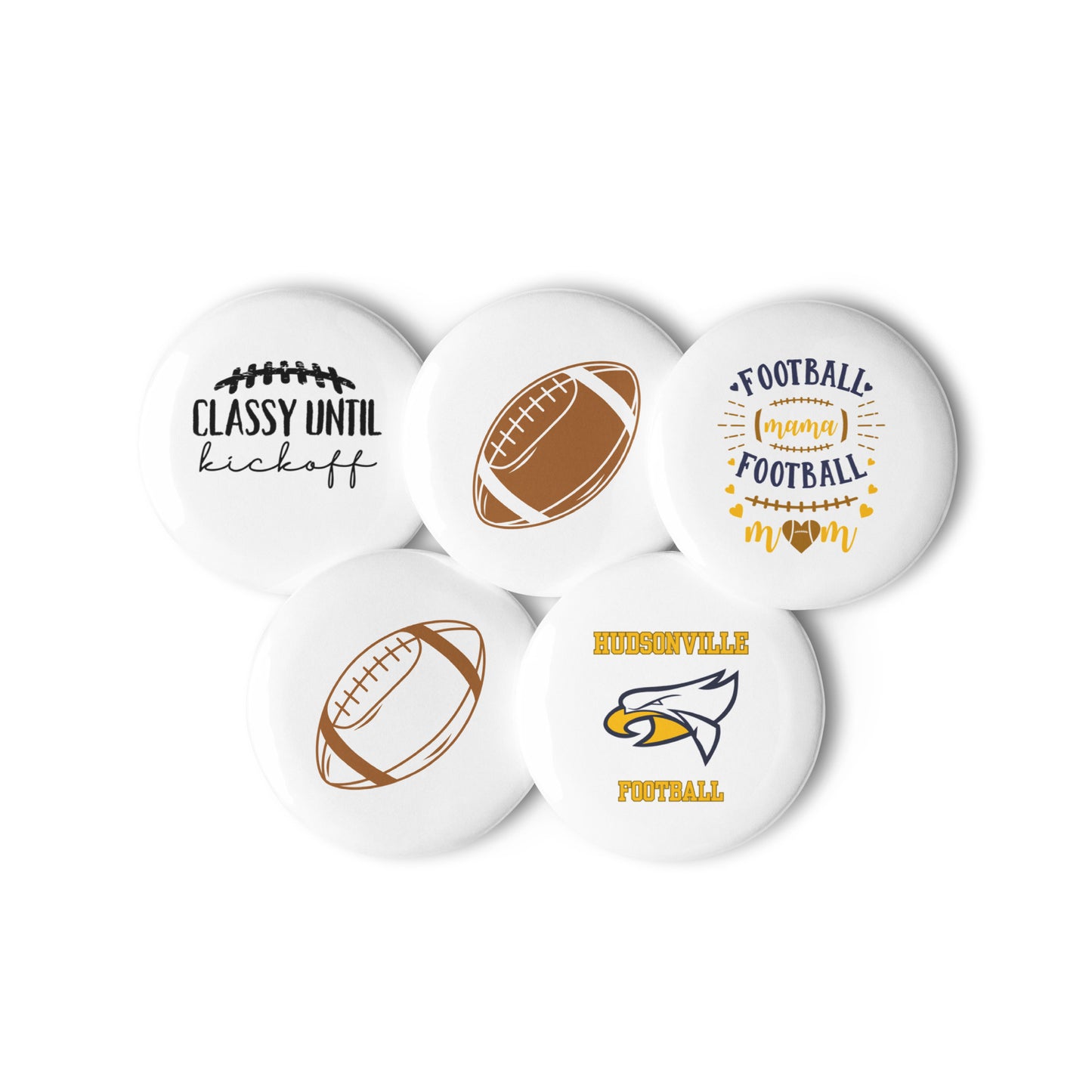 Hudsonville Football Set of pin buttons