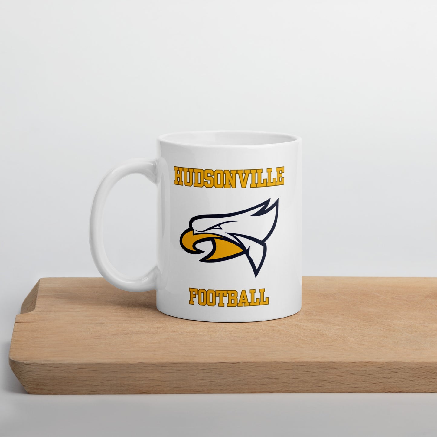 Hudsonville Football White glossy mug