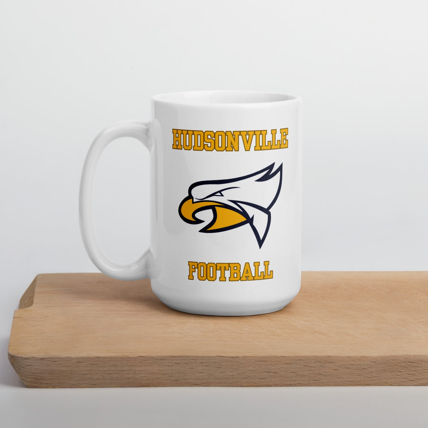 Hudsonville Football White glossy mug