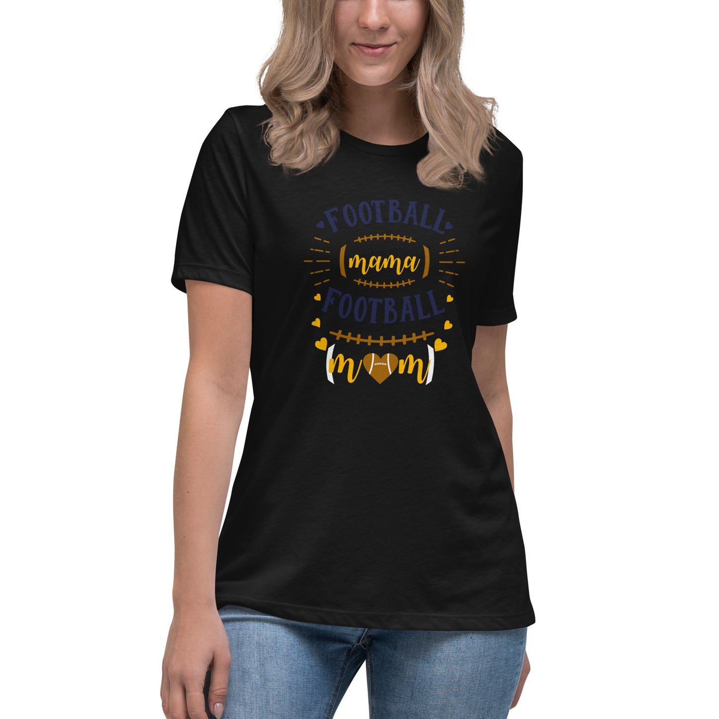 "Football Mama"Women's Relaxed T-Shirt